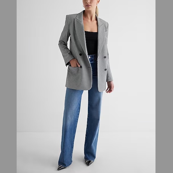 Express Houndstooth Double Breasted Blazer - Picture 4 of 4